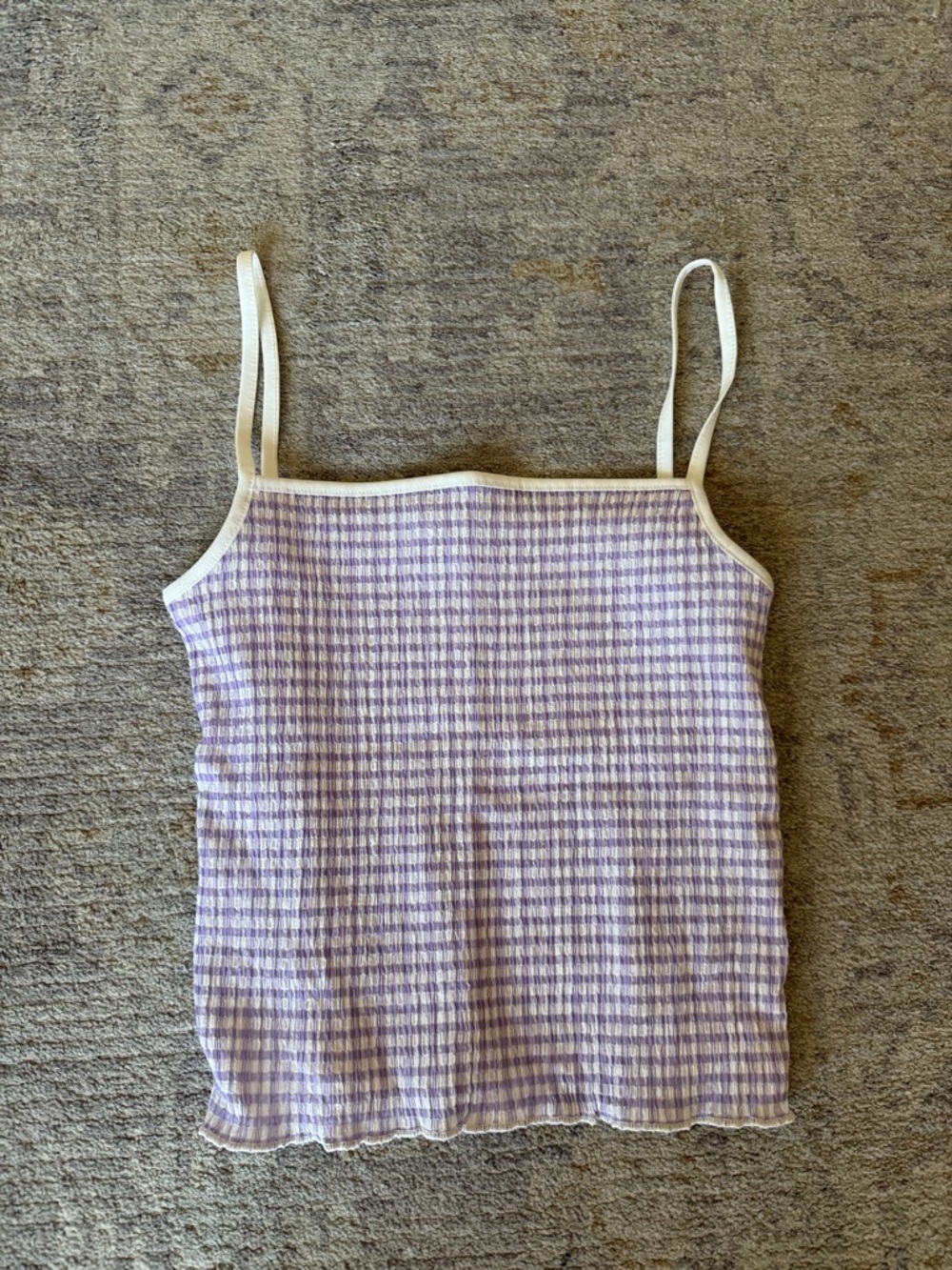Wilfred Lavender Gingham Cami with White Trim